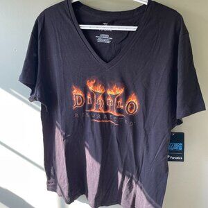 Diablo Fanatics Women's Logo V-Neck T-Shirt - Black